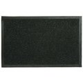 Fanmats Floor Mat, 36 in L, 21 in W, Jumbo Dual Rib Pattern, Polypropylene Surface, Charcoal Black 27389